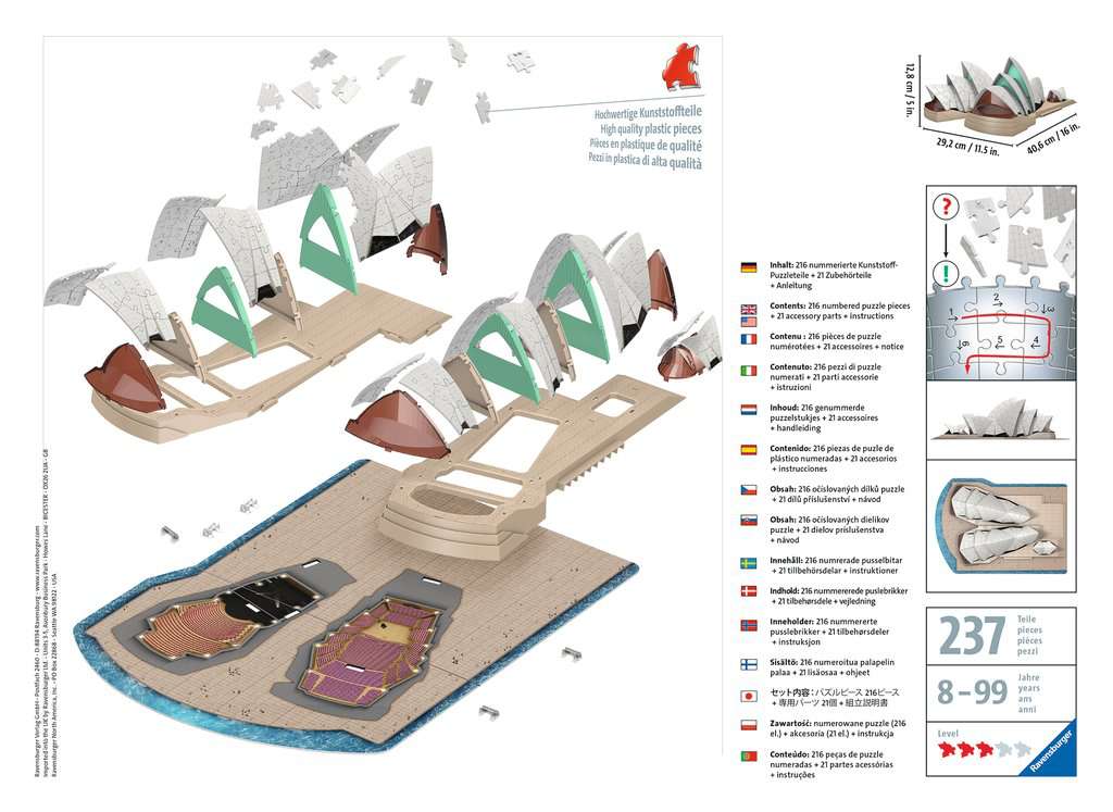 בית האופרה בסידני - פאזל תלת מימד 216 חלקים RAVENSBURGER